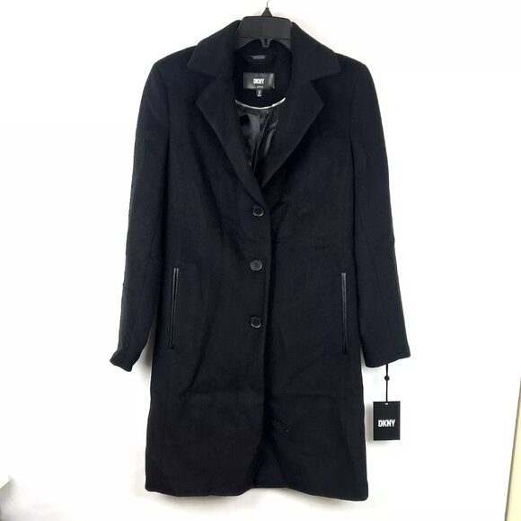 DKNY Women’s Black Trench Coat Size XS
